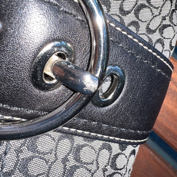 Coach Vintage Soho Signature C Black Monogram Y2K Shoulder Handbag Purse F12308 - Picture 3 of 14